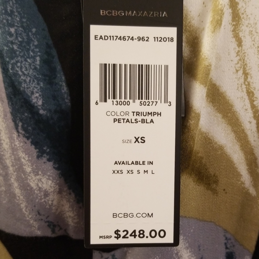 BCBG Asymmetrical Floral Blouse NWT - Picture 6 of 6